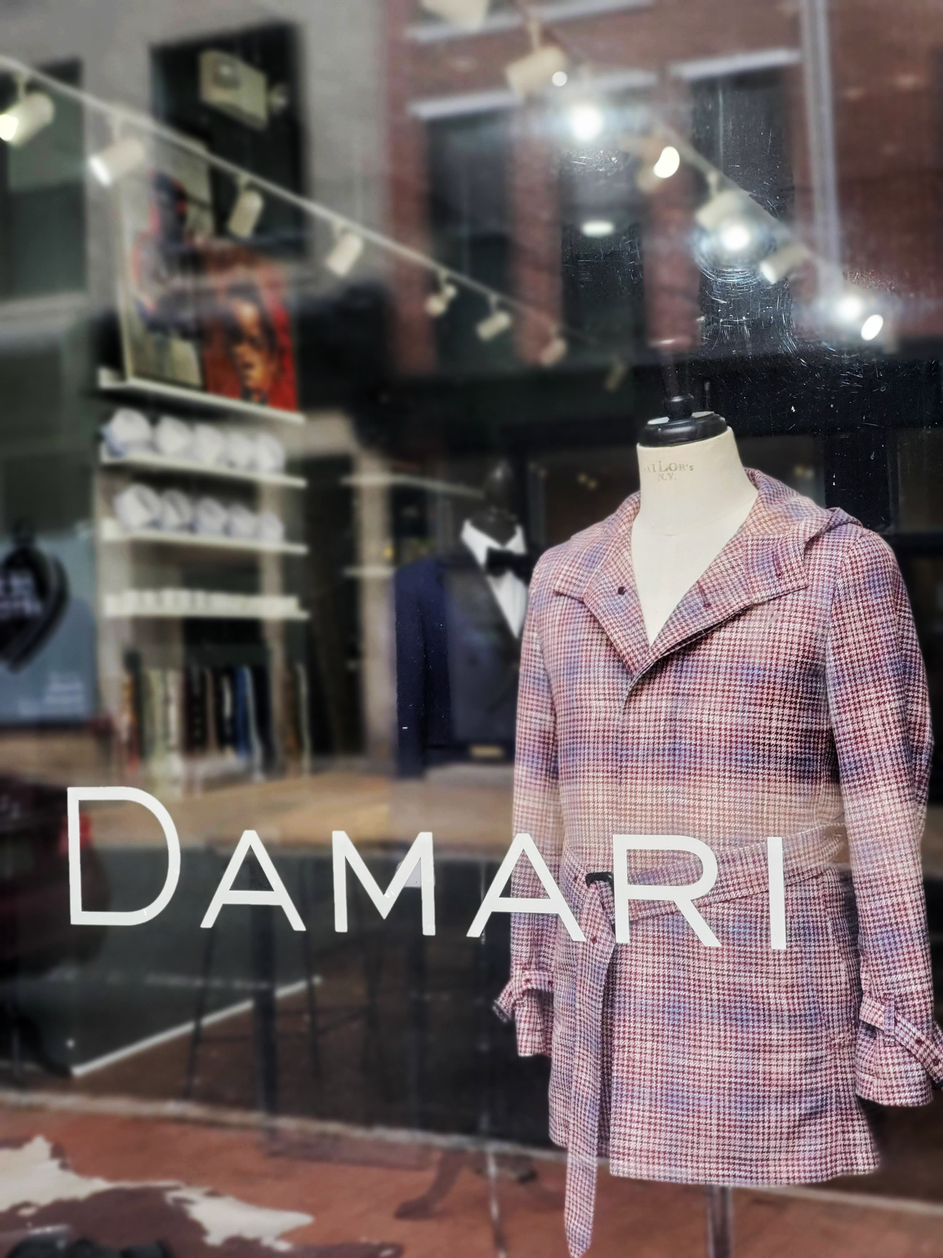 Clothing on display in Damari front window
