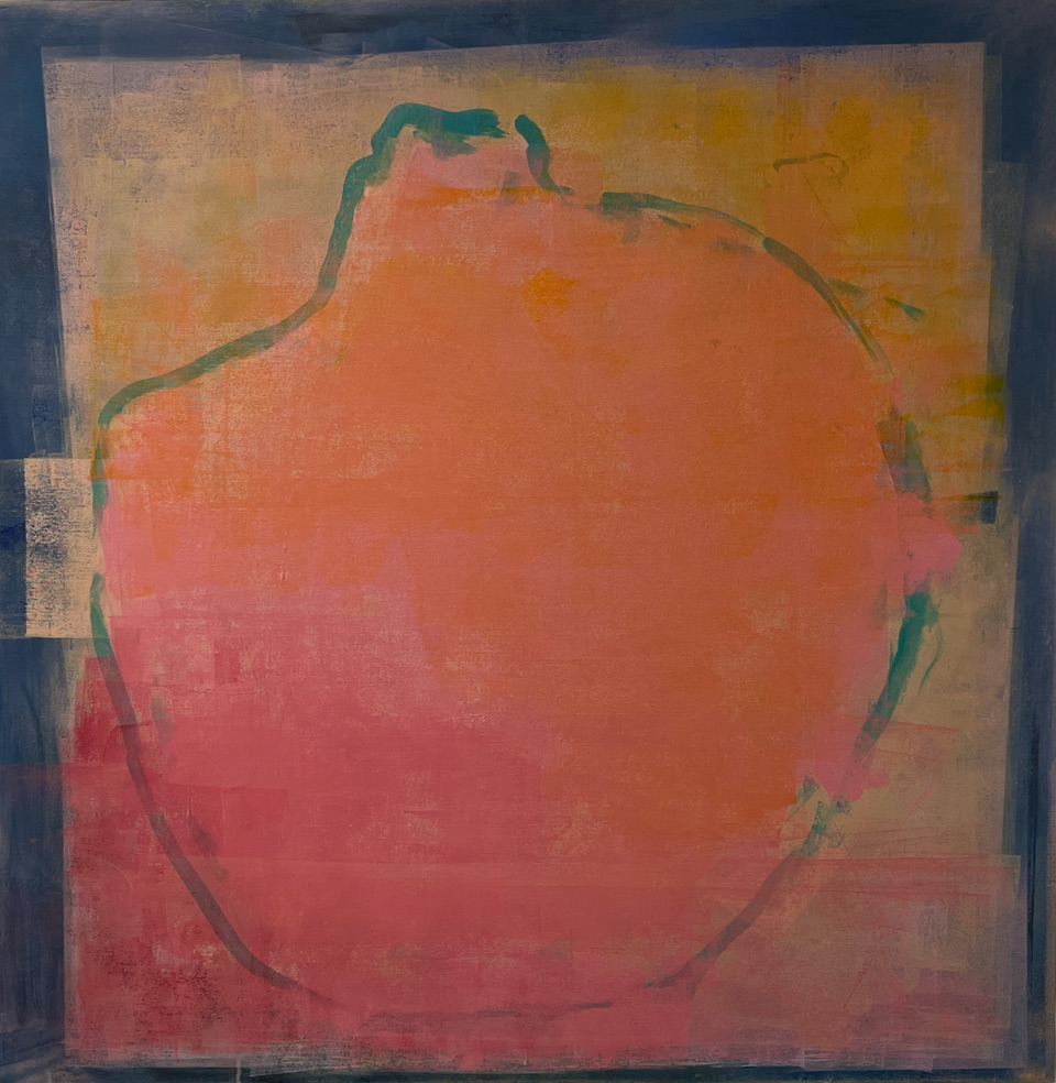 36x36 Oil Painting in Orange