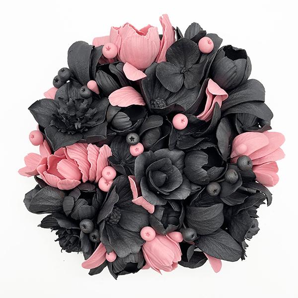 Black and Pink Round Wallflower artwork