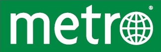 Metro logo in green and white