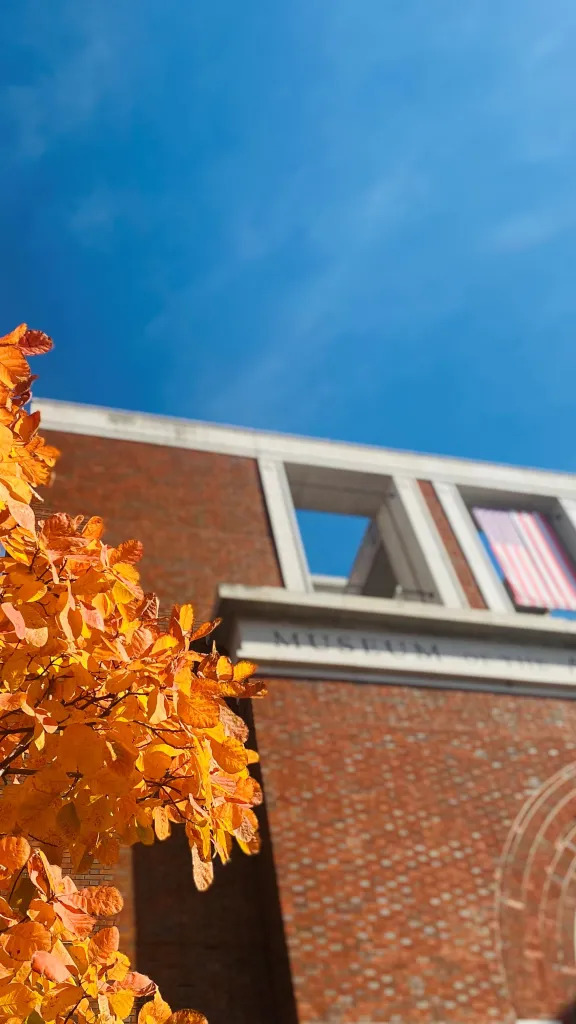 Fall foliage outside of Museum of the American Revolution