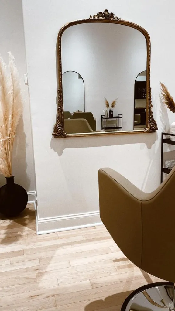 Interior of Wild Honey Salon with mirror and salon chair