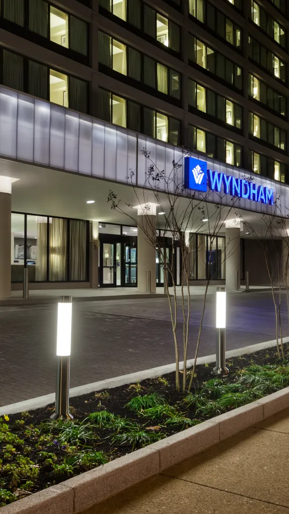 Exterior of the Wyndham Hotel