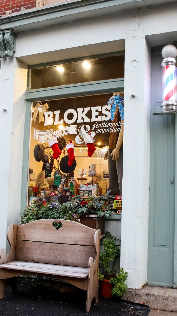 Exterior of Blokes Barbershop