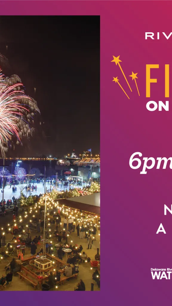 Fireworks at Blue Cross RiverRink Winterfest at Penn's Landing along the Delaware River 