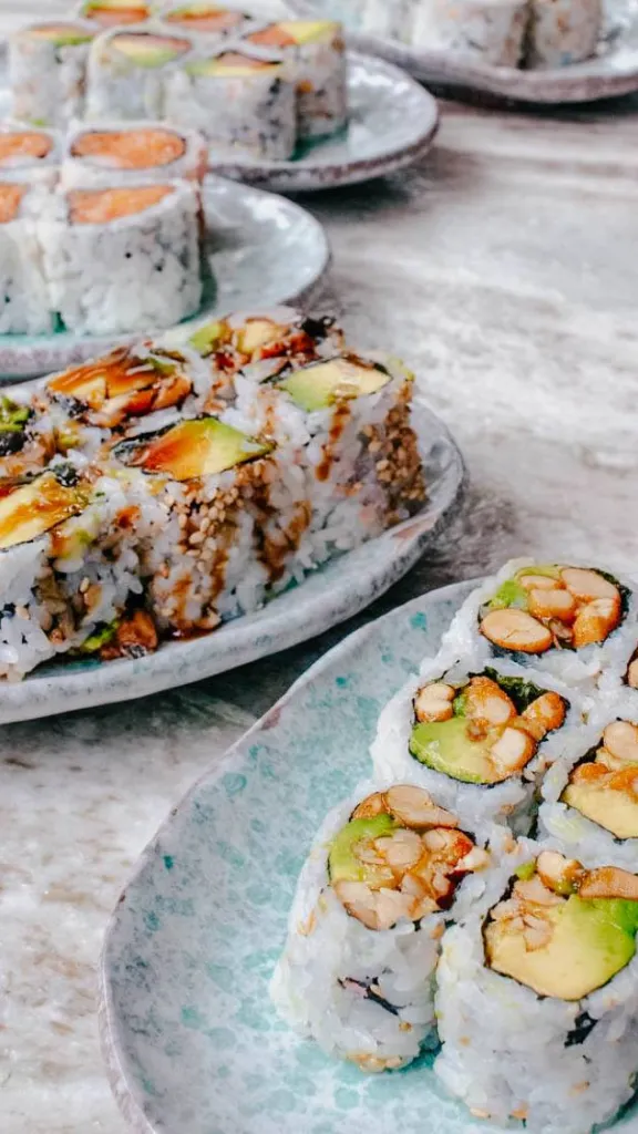 Plates of sushi at Tuna Bar