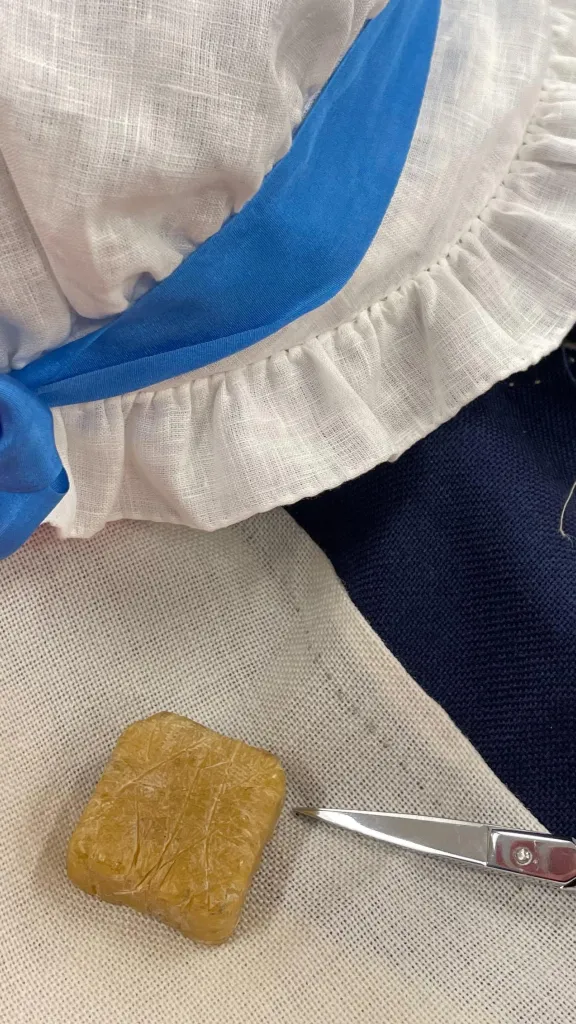 Bonnet, scissors, and American flag