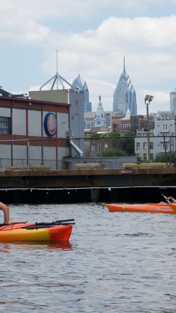 People kayaking in the Delaware River