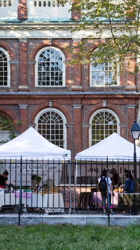 Tents set up at the Farmers Market at Christ Church