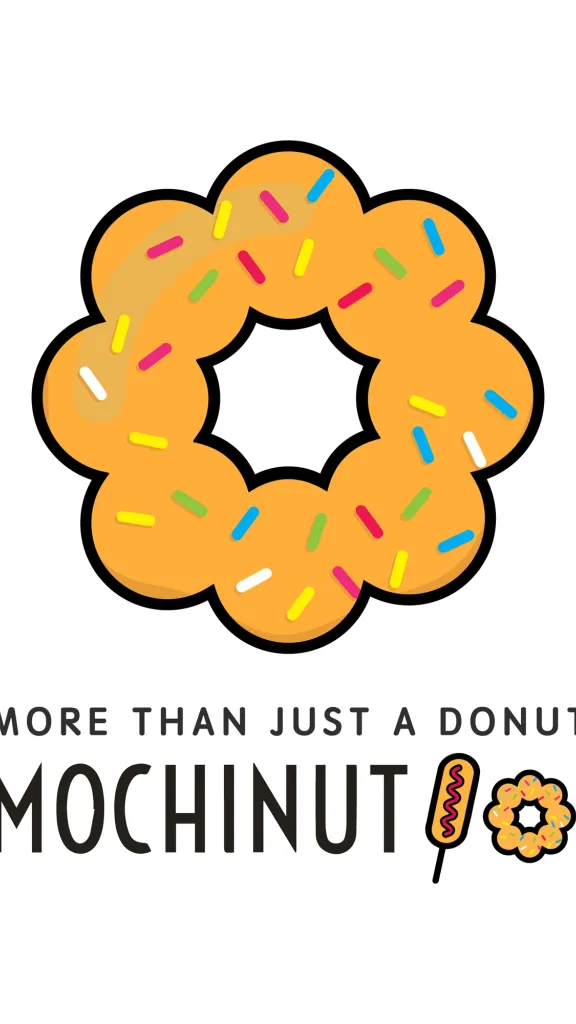 Mochinut logo with Mochinut icon and More Than Just A Donut in text