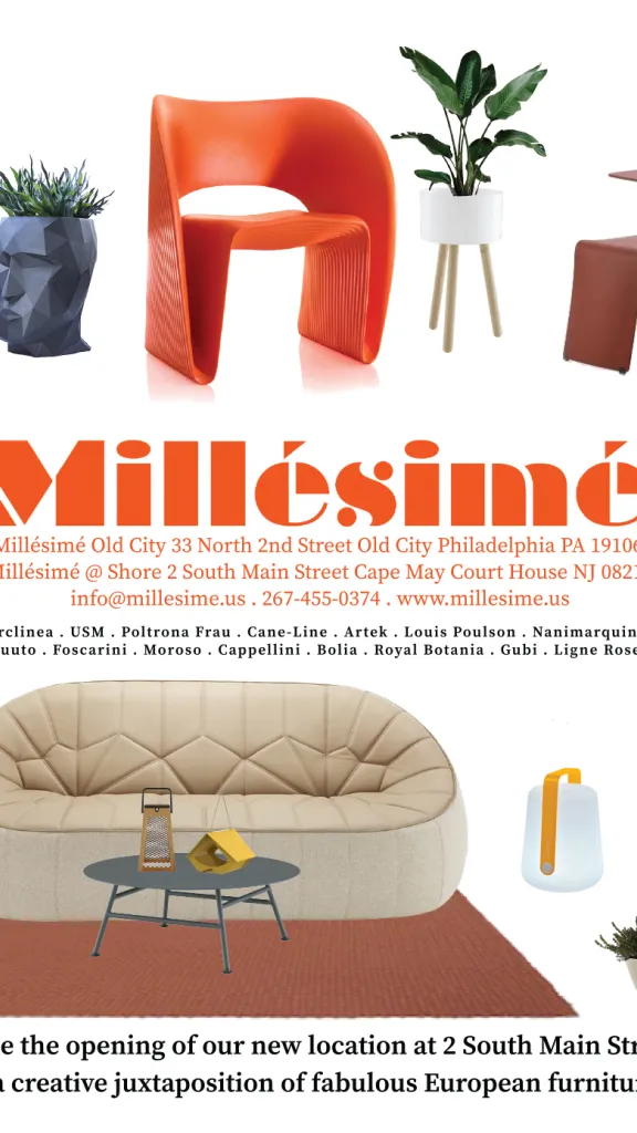 Different pieces of furniture at Millesine