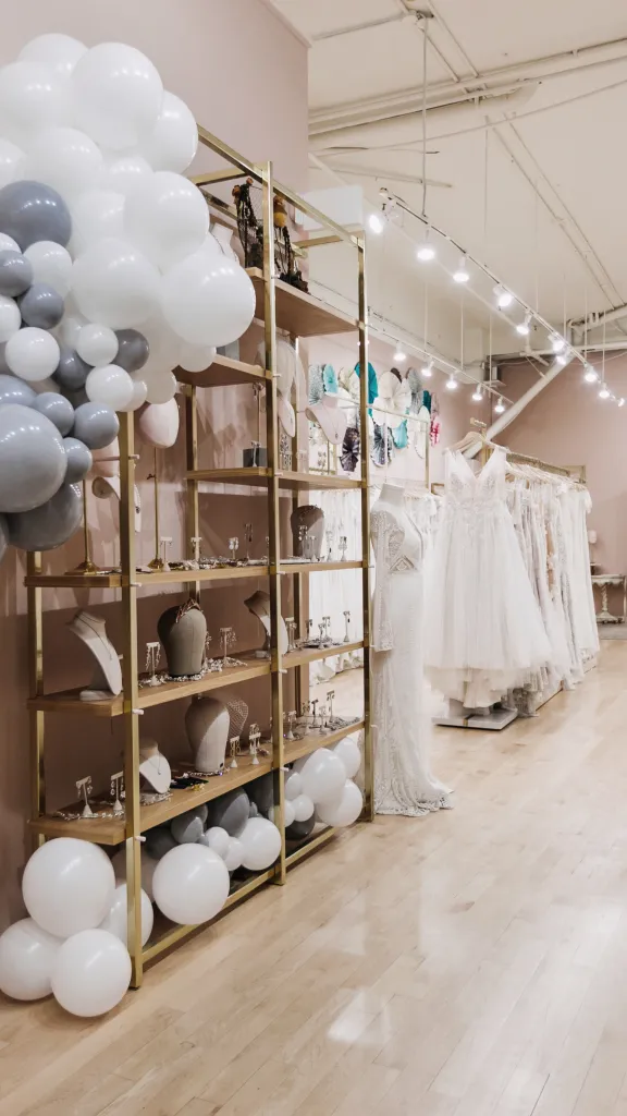 Interior of bridal boutique