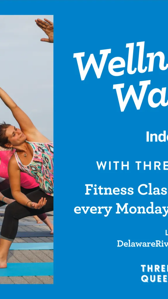 People doing yoga on Race Street Pier