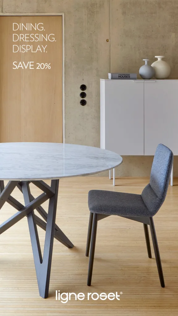 Table and chair with event information in text