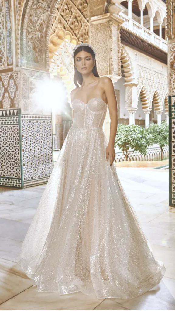 Person wearing bridal gown