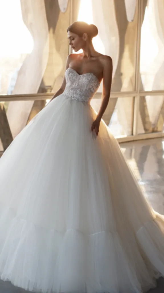 Person wearing bridal gown