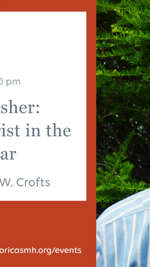 Event graphic featuring information in text and a photo of the speaker