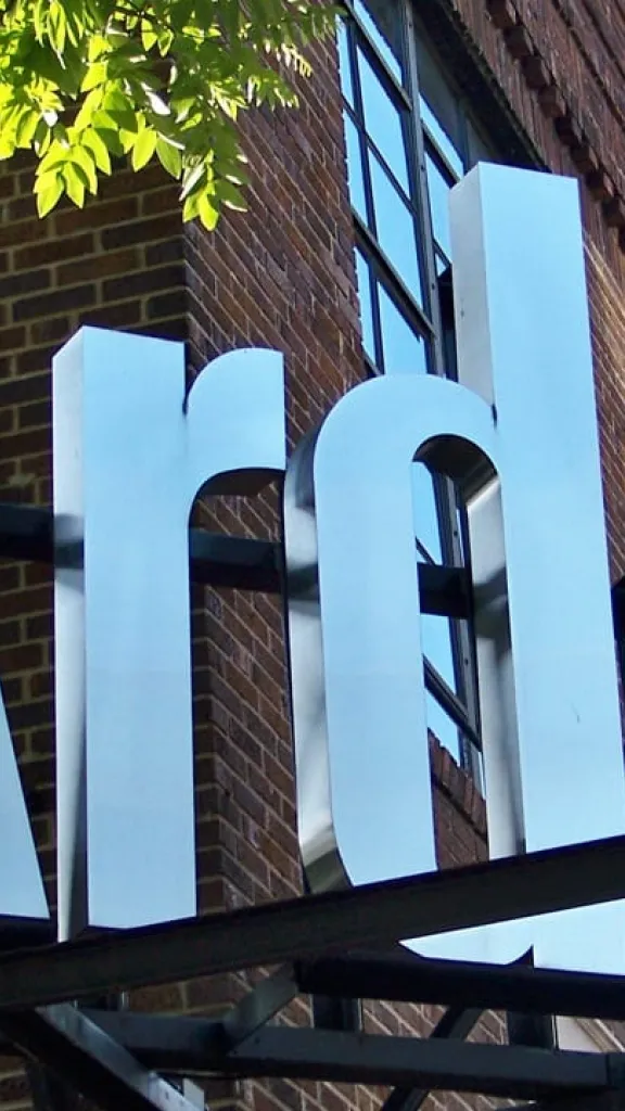 Exterior of Arden Theatre with large "Arden" sign above