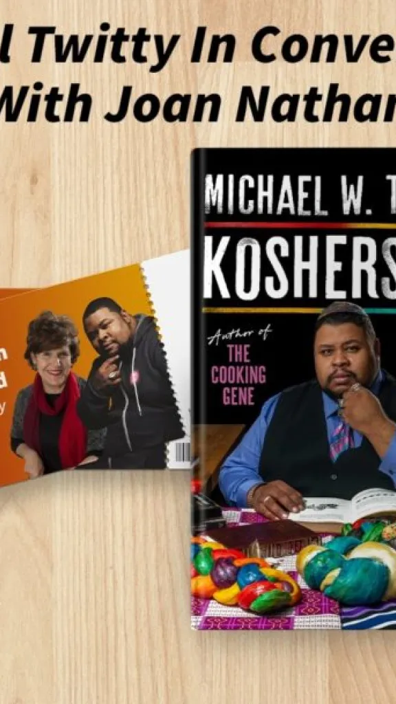 Event graphic with event information and photos of the book author