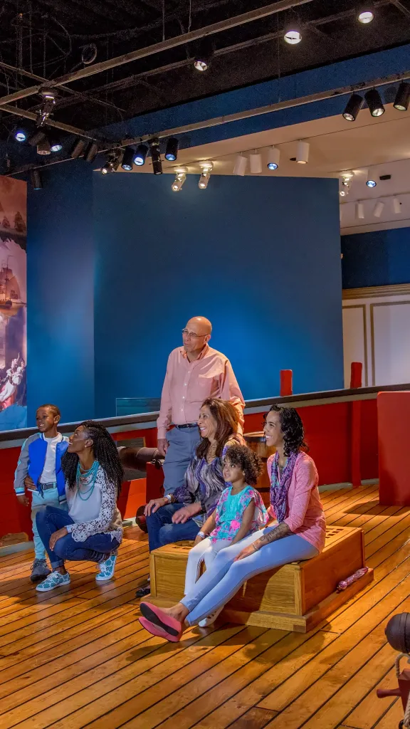 Museum guide leading presentation at Museum of the American Revolution 