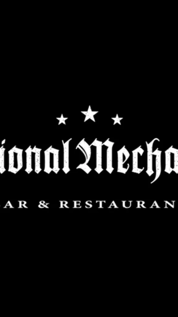 National mechanics in white text