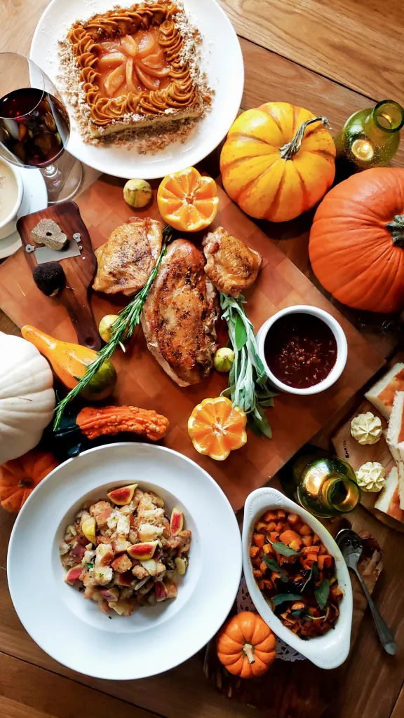 Thanksgiving food on display