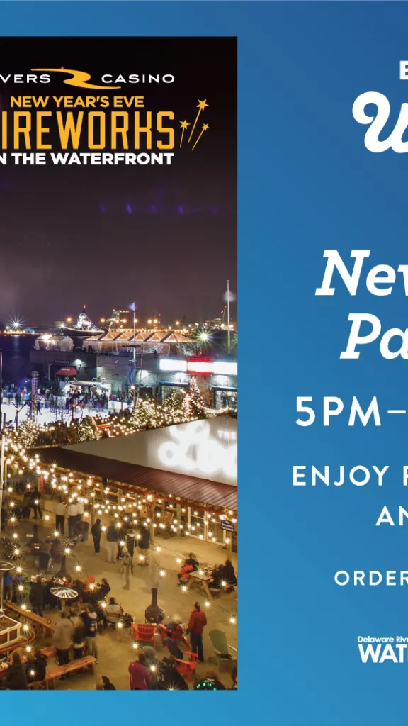 Fireworks on new Year's at the Blue Cross River Rink Winterfest