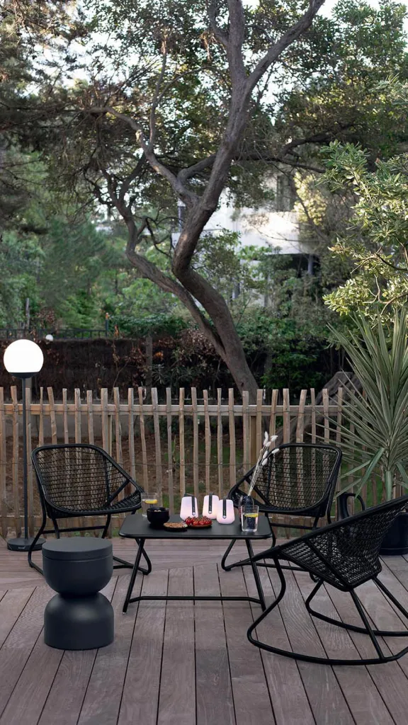 Outdoor furniture on patio