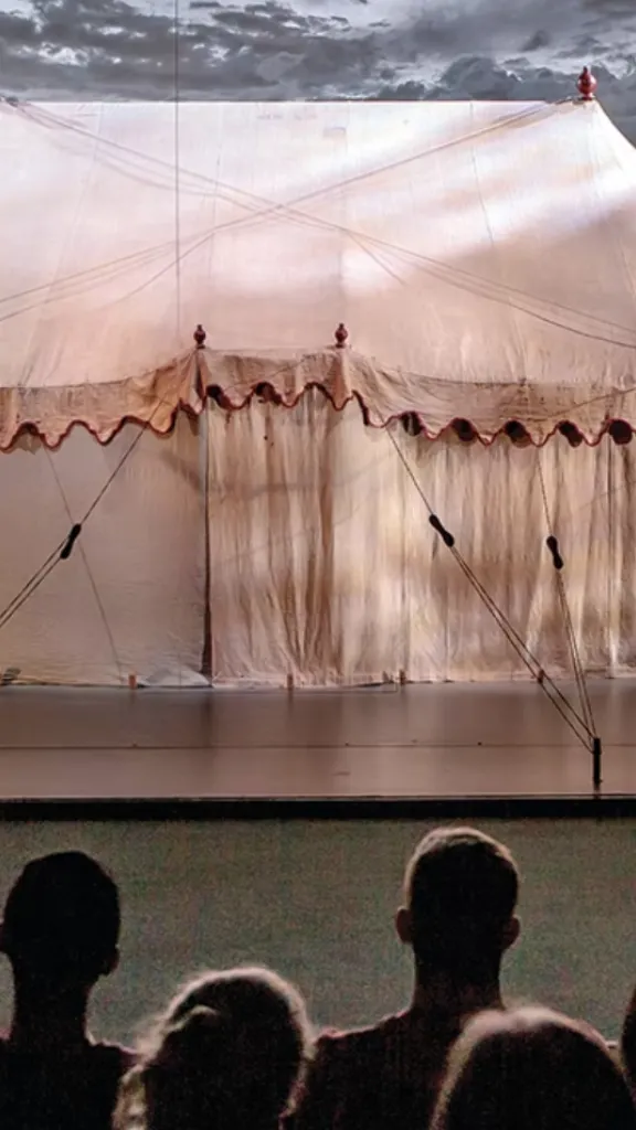 Tent on stage at the Museum of the American Revolution