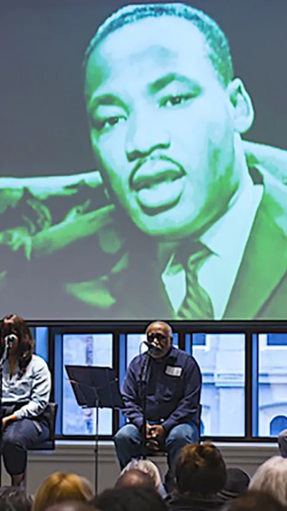 Members of the Philadelphia Jazz Project perform "We Shall" at the Museum over MLK Weekend