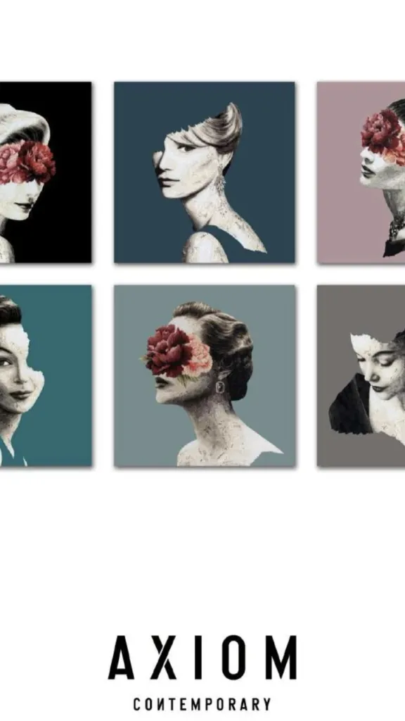 Contemporary art of women and flowers 