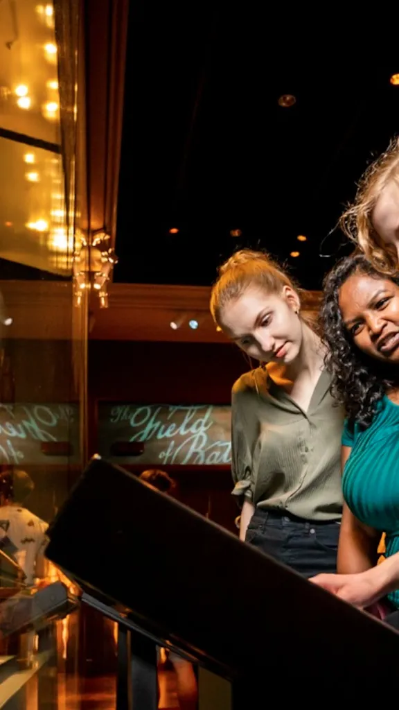 Children looking at museum exhibit