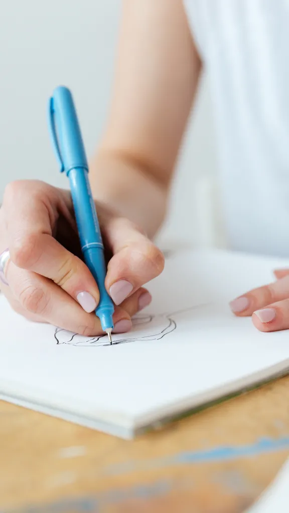 Photo of someone sketching