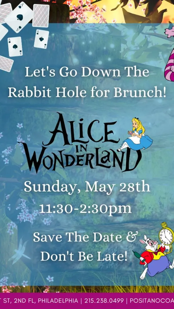 Alice in Wonderland Brunch flyer