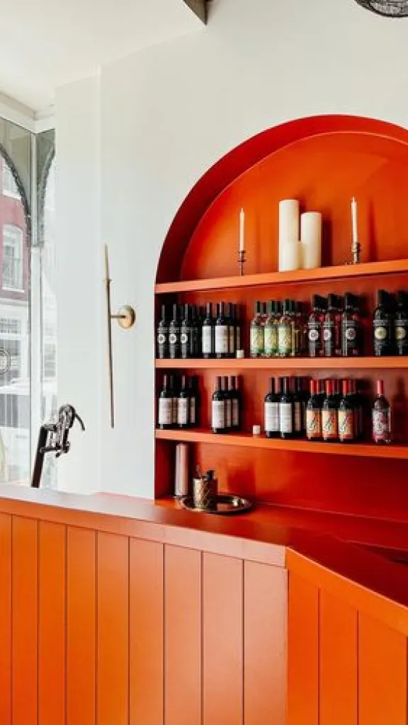 Bottles of wine on shelf 