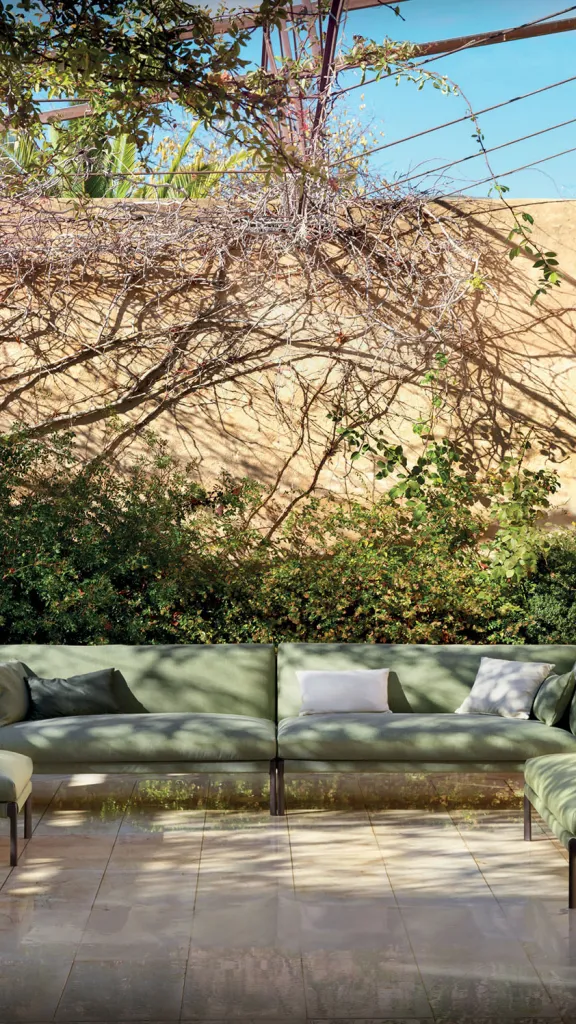 Outdoor furniture in garden