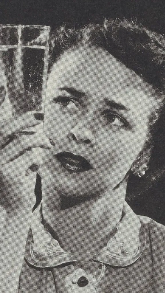 Person looking at a glass