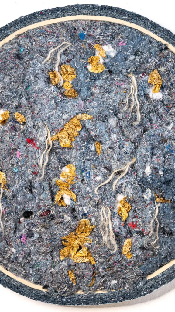 Celestial Reflections   recycled fiber,  silk cocoons 