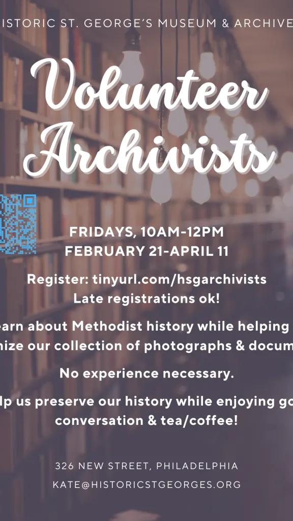 Above text with a photo of bookshelves on the background