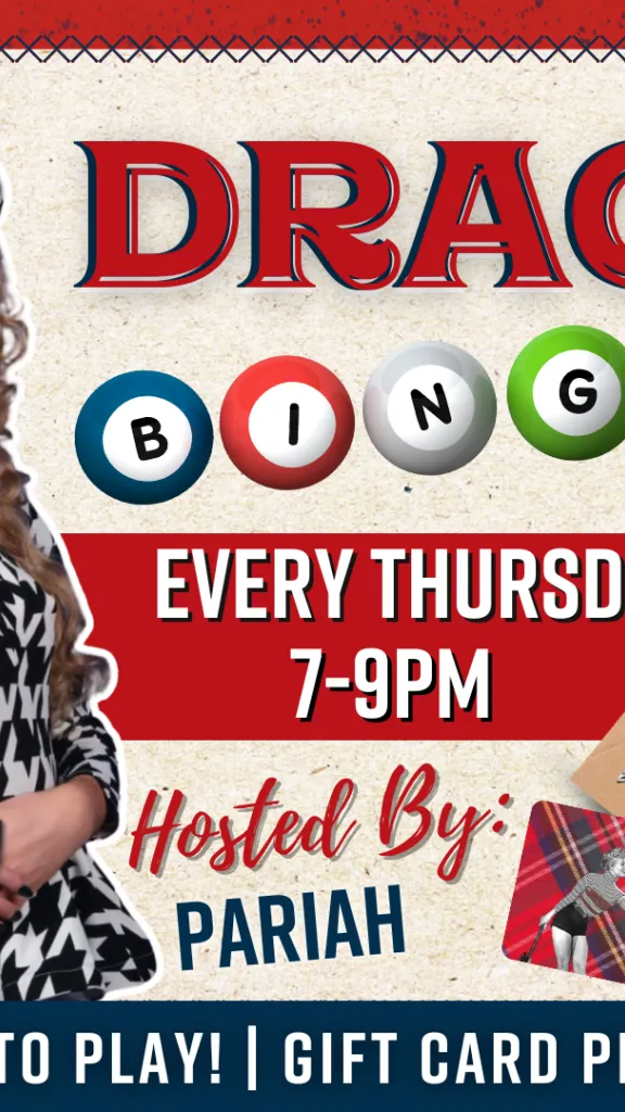 Drag Bingo with Queen Pariah! Every Thursday Night @ Kick Axe!
