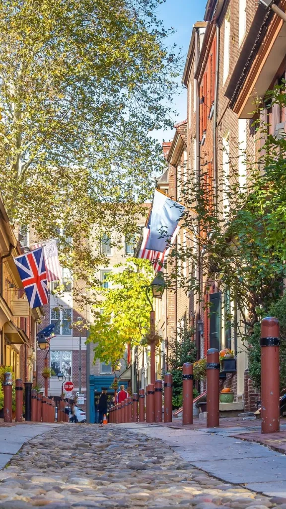 View of Elfreths Alley in the spring.