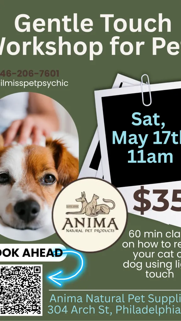 Gentle Touch Class for Pets with Cynthia (The Pet Psychic and Healer) @ ANIMA