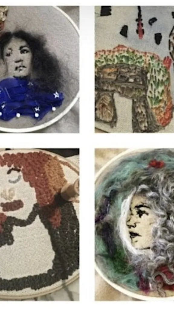 Embroidery portraits by Bonnie MacAllister 