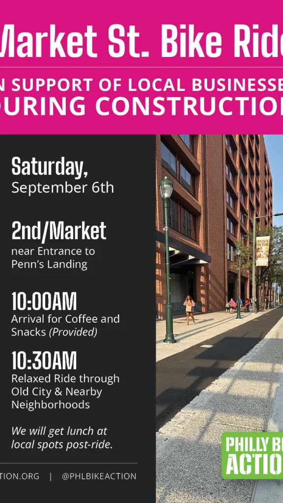 Flyer describing event information for the Market St bike ride