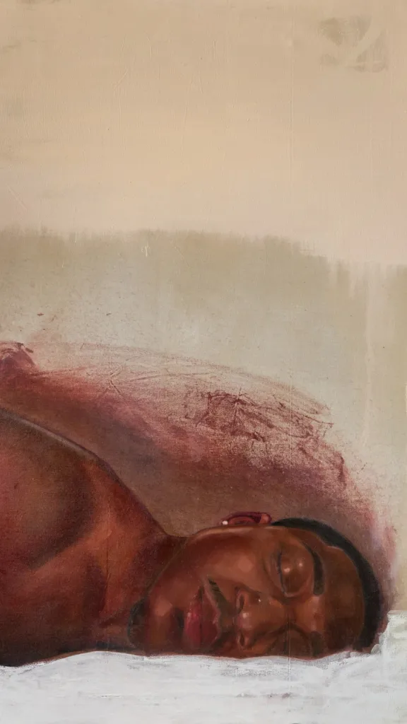 Oil painting of Self Portrait of Artist in in Repose 