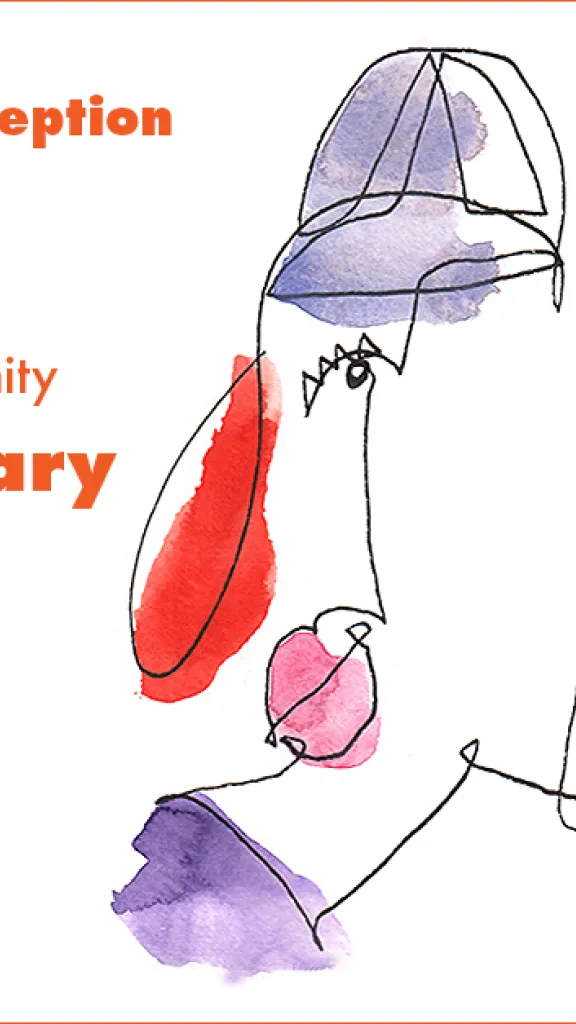 Artistic illustration of two people 