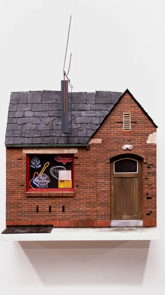 Sculpture of Philadelphia's Khyber Pass Pub in miniature form by Drew Leshko