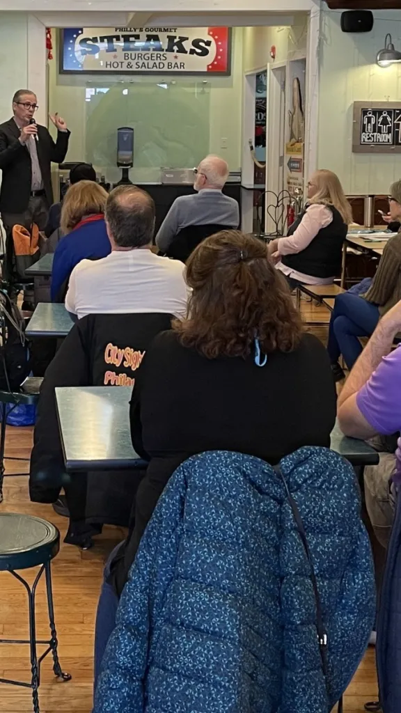 man giving a lecture