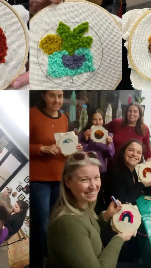 Past workshop examples of punch needle