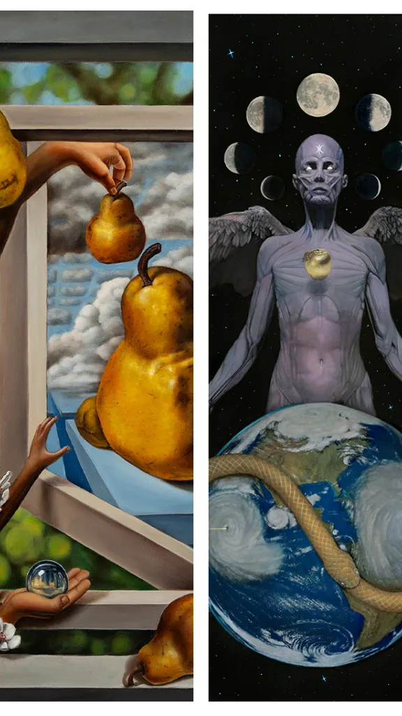 Preview of works from the six shows on view First Friday, March 6th